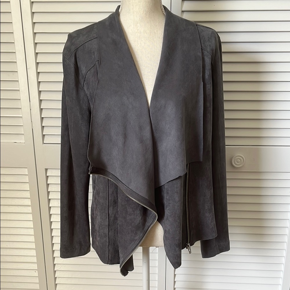 EUC Blank NYC Moto Gray Ultra Suede Jacket XL